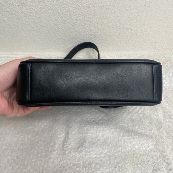 Michael Kors Women's Black Leather Gold Logo Parker Camera Crossbody Bag Classic - Picture 8 of 15